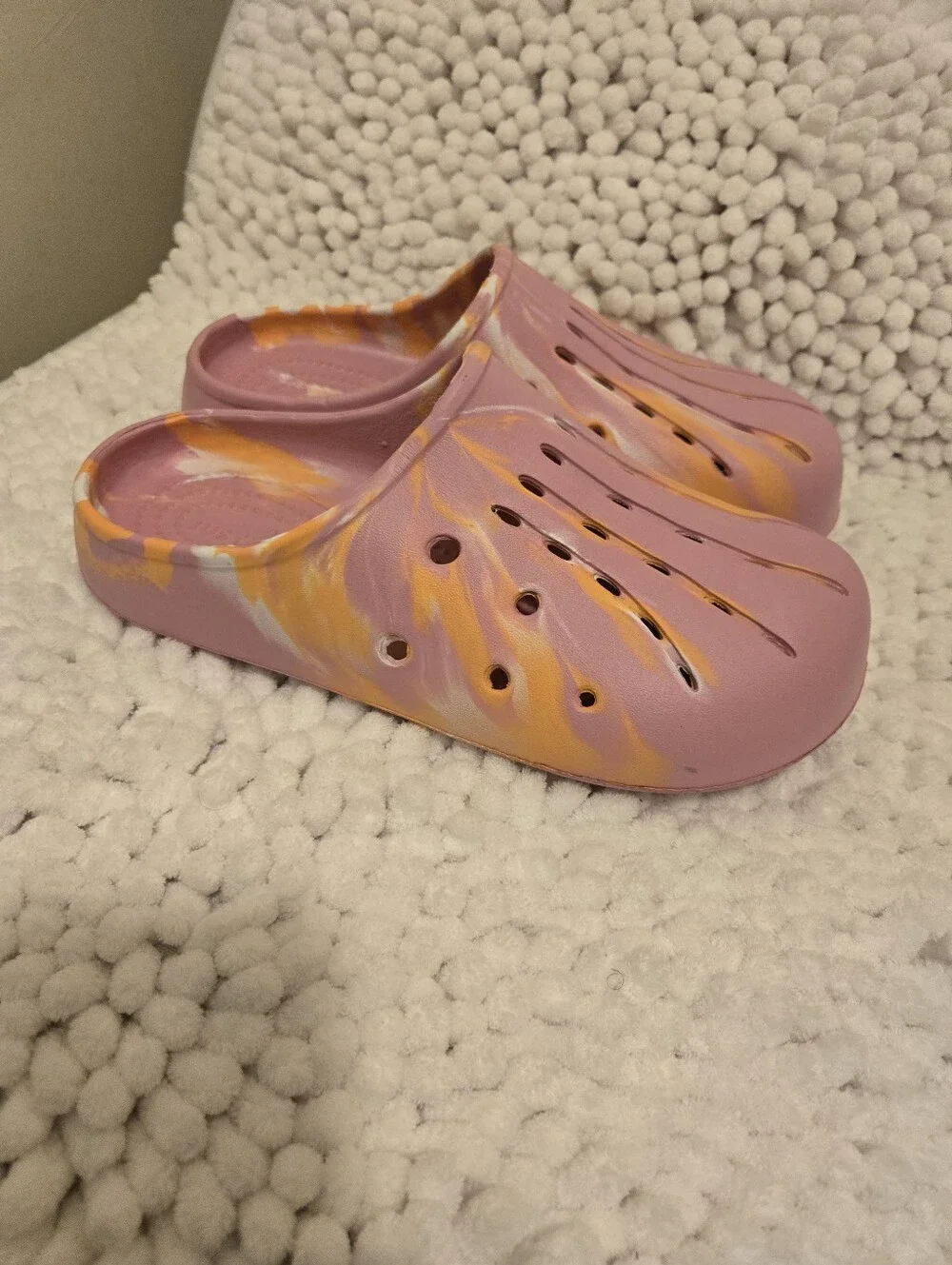 Pink and Yellow Slip-On Clogs SIZE 8